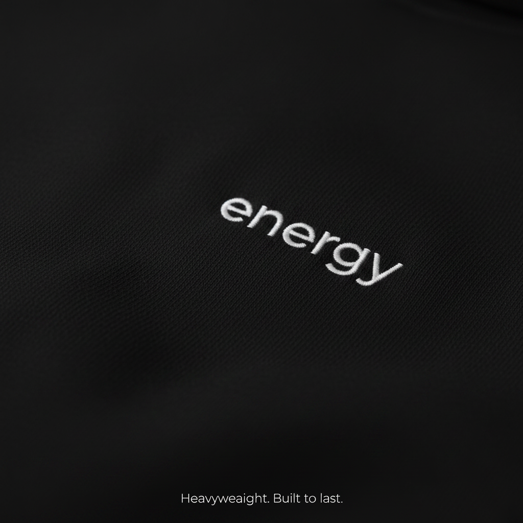 Back print hoodie with I READ ENERGY message minimal aesthetic