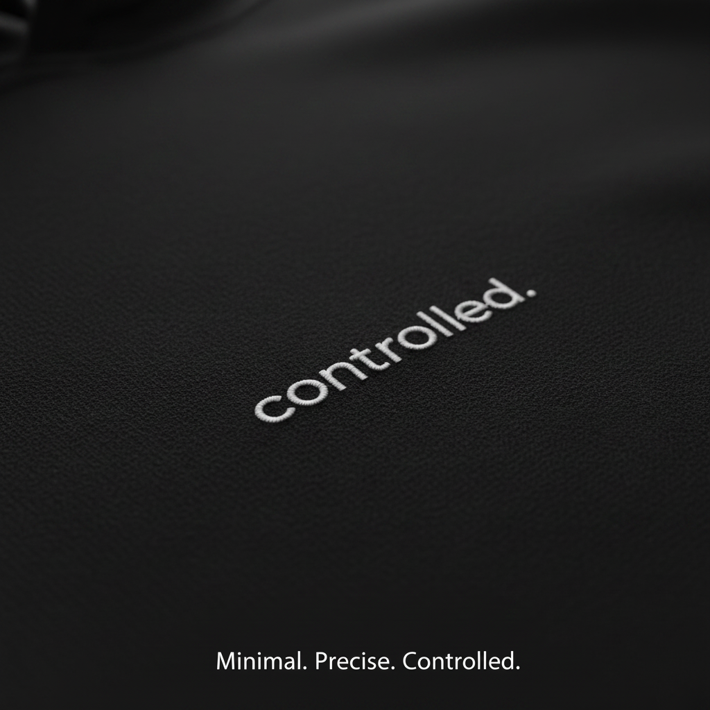 minimalist typography detail controlled text black hoodie premium mental state streetwear design
