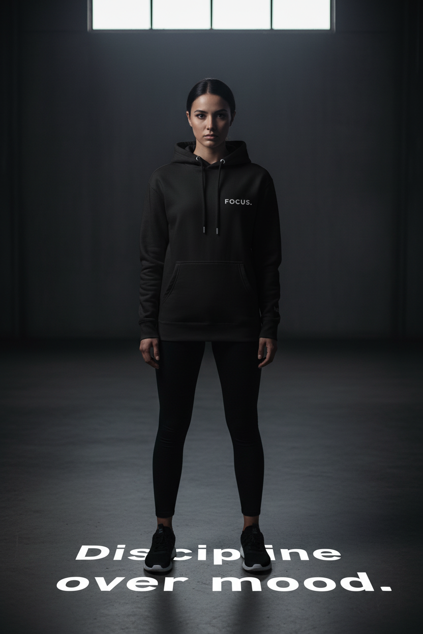 black hoodie back print I switch focus not personality minimalist streetwear for outsiders and deep thinkers