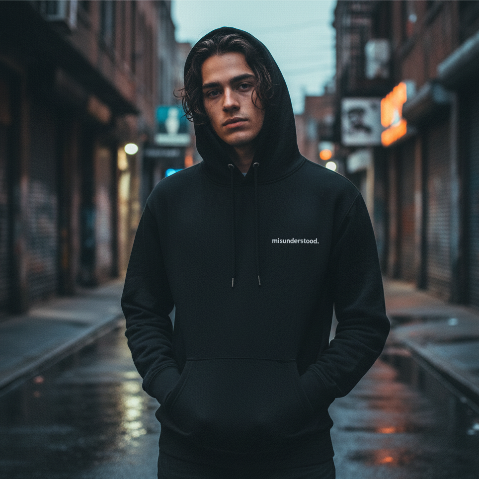 black streetwear hoodie outfit not meant to be understood aesthetic for outsiders overthinking lifestyle clothing
