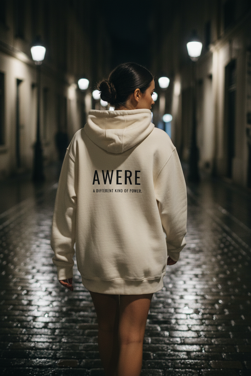 Mental State wear awere different kinde of power hoodie foto by night 